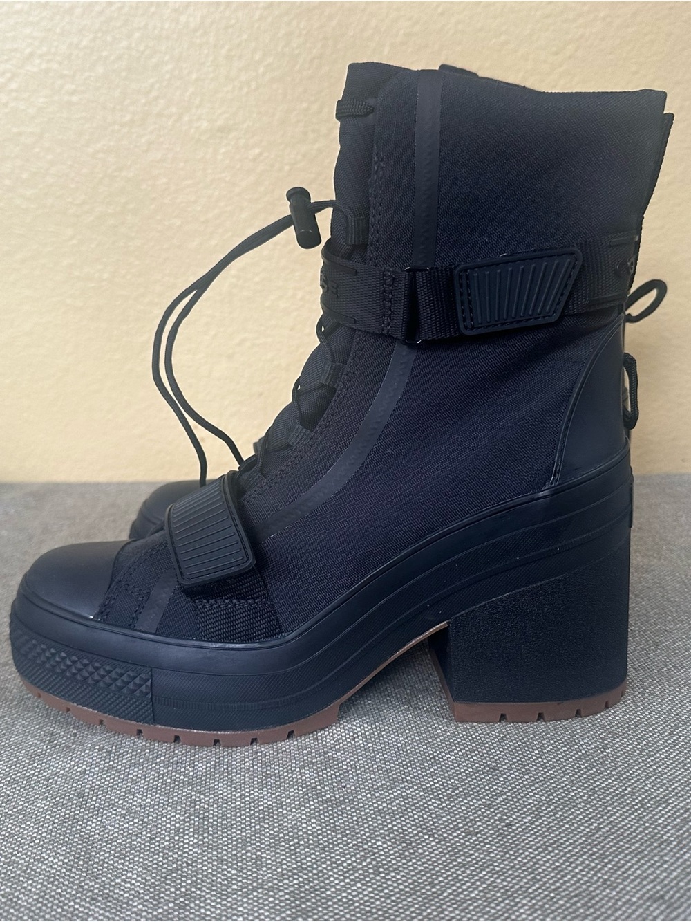 Converse All Star GR82 Extra-High Platform Utility Heeled Boot Black NWOT 9 - Picture 2 of 11